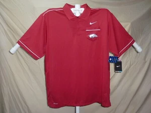 ARKANSAS RAZORBACKS Nike Dri-Fit Mens ELITE Coaches POLO SHIRT sz XL NWT - Picture 1 of 4