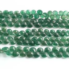 1 Strand Green Strawberry Faceted Briolettes -Heart Shape Briolettes -8 mm-- 8.5