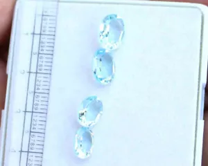 Lotto Ingrosso 7,10 Ct Topazio Blu Cielo Naturale Taglio Ovale 7*9 Mm Pietre Sciolte - Foto 1 di 4