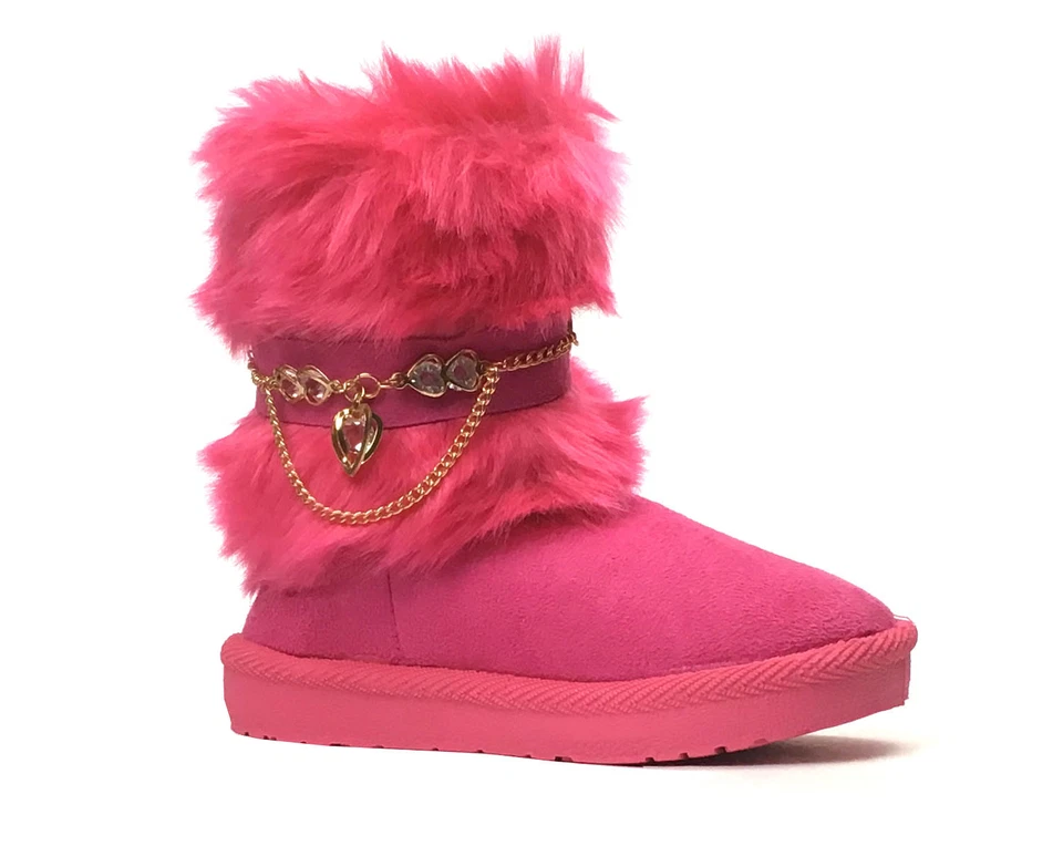 Nuevas botas para niños pequeñas niñas acento de estrás largas piel sintética gamuza botas de nieve-212 Foto 1 de 1