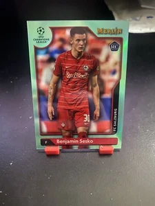 2021-22 Topps Merlin Chrom UCL Benjamin Sesko Aqua Refraktor Rookie 120 RC/199 - Bild 1 von 2