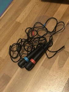 SingStar Wired Red + Blue Microphones for Sony PlayStation 2/3 -NO DONGLE - Picture 1 of 1