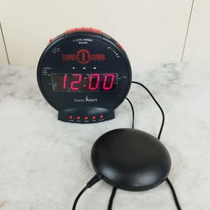 Sonic Bomb Alert Alarm Clock with Bed Super Shaker Snooze Clock New - Picture 1 of 4