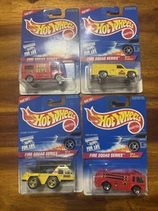 HOT WHEELS 1996 FULL SET OF 4-FIRE SQUAD SERIES W/ Red #1 - Picture 1 of 6