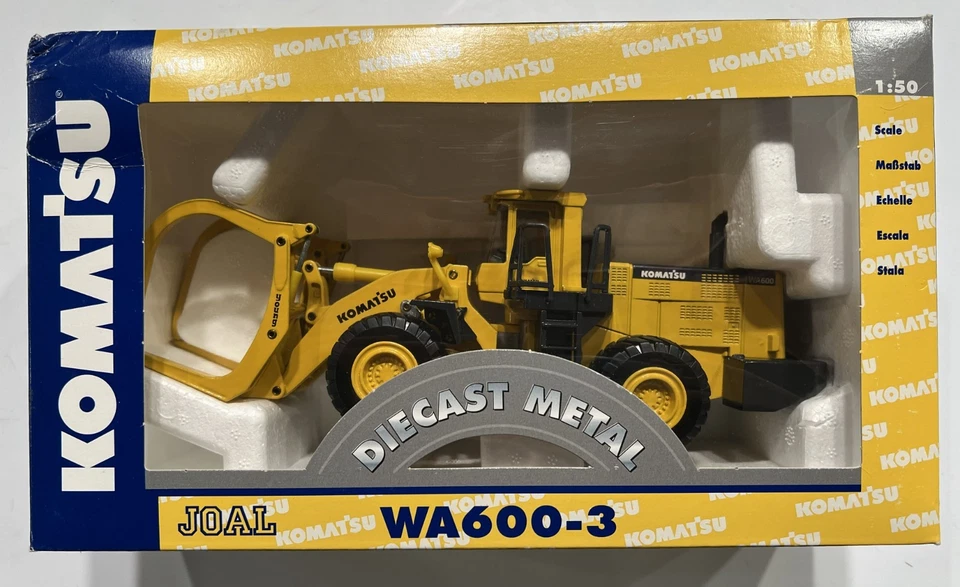 Cargador de troncos Joal escala 1:50 Komatsu WA600-3 modelo fundido a presión Foto 1 de 4
