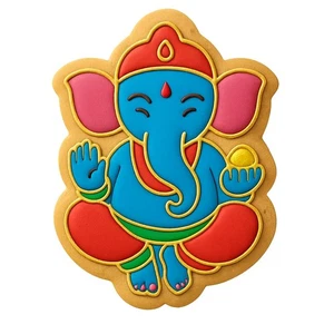 Ganesha Blessings Cookie Cutter - 4x3" Creative Kitchen Design Set - Picture 1 of 6