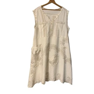 Upcycled Tunic Dress XL Lagenlook Art To Wear Prairie Boho Texas Cottagecore Eco - Picture 1 of 14