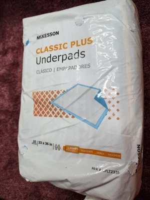 Almohadillas inferiores McKesson Classic Plus 23x36 absorción de luz paquete sellado de 10 unidades Foto 1 de 3