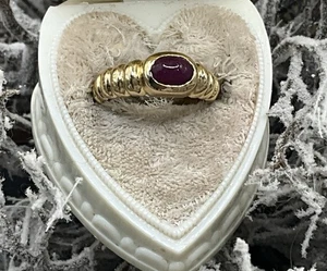 New 14K Genuine Ruby Cabachon Ring - Picture 1 of 5