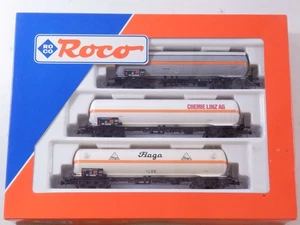 »ROCO 44073 H0 AC · SET DRUCKGASKESSELWAGEN "CHEMIE LINZ" 3-TEILIG · OVP« - Bild 1 von 2