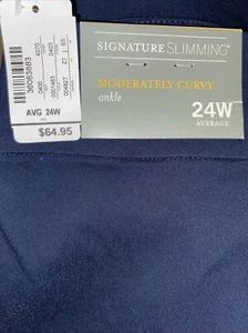 CJ Banks 24W NWT Ankle Pull On Pants Moderately Curvy Ankle 1463 Blue - Picture 1 of 8