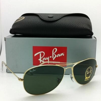 Nuevas gafas de sol Ray-Ban RB 3362 COCKPIT 001 59-14 marcos dorados con lentes verdes G15 Foto 1 de 4