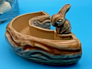 Vintage Ceramic Wade Cute Rabbit Design Crescent Shaped Planter - Picture 1 of 9