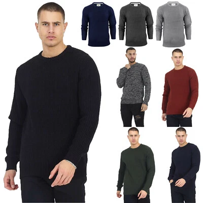 BRAVE SOUL CREW NECK JUMPERS MENS CLASSIC CASUAL KNITTED PULLOVER WINTER SWEATER