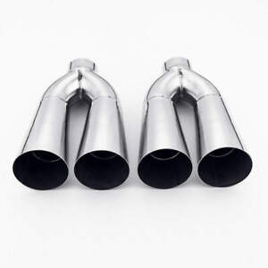 2pcs Exhaust Tips fit for Pontiac Fiero 2" inlet dual 3" Out 304 Stainless Steel