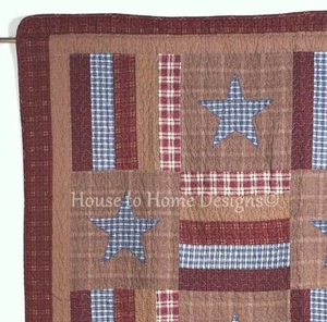 BARNWOOD STAR 3pc Full / Queen QUILT SET : FARMHOUSE COUNTRY BROWN CABIN PLAID - Picture 1 of 3
