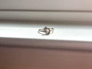 Mejuri morganite and diamond oval engagement ring size 7 good uc - Picture 1 of 11