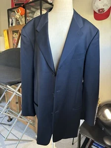 Abrigo de traje para hombre Giorgio Armani auténtico certificado suavemente amado azul marino - Imagen 1 de 12