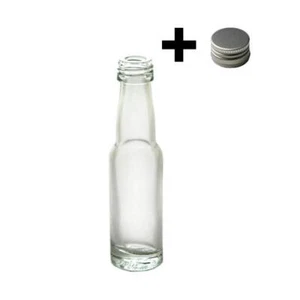 Kropfhalsflasche 20ml klar +PP18 Schraubverschluss Schnapsflasche Flasche leer - Bild 1 von 3
