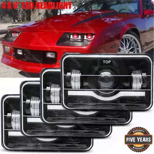 4PCS 4x6" LED Headlights Hi/Lo DRL Fit for Chevrolet Camaro Iroc-Z Z28 1982-1992 - Foto 1 di 12