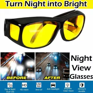 2pc Unisex Night Driving Glasses HD Anti Glare Vision Polarized Yellow Lens AU - Picture 1 of 18