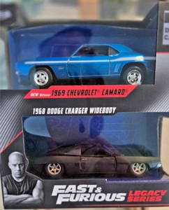Jada 1/32 Fast & Furious Legacy Series 68 Dodge Charger Widebody & 69 Camaro Car - Bild 1 von 12