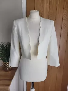 Chaqueta Bolero Monzón Crema Ocasión Invitada Boda ~ Talla Uk 10 Nueva Sin Etiquetas - Imagen 1 de 12
