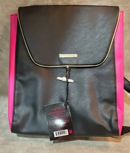 Juicy Couture Womens faux leather Backpack Black & pink new - Picture 1 of 6