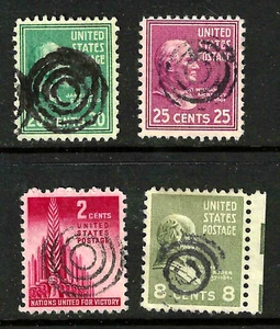 TARGETS Collection Fancy Cancel 8 20 25 Cent 1938 Presidents etc US F6 - Picture 1 of 3