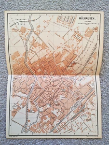 1889 Antique Map of Mulhausen , Germany - Picture 1 of 1