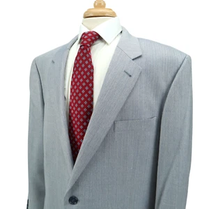 Jos A Bank Silk Camelhair Light Blue Herringbone Blazer Sport Jacket 46R - Picture 1 of 15