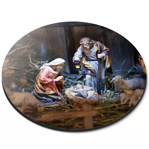 Round Mouse Mat - Nativity Scene Christmas Christian Jesus #45835 - Picture 1 of 8