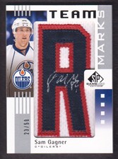 2011-12 SP Game Used Team Marks Oilers #TM-SG Sam Gagner "R" Patch Auto 23/50