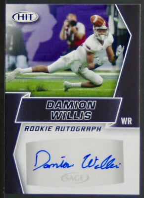 2019 Sage Hit Autograph - Damion Willis   FOOT86 - Image 1 of 2