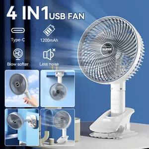 Mini USB Ventilator mit Clip Klemme + Standfuß Clipventilator für Zuhause Büro - Bild 1 von 15
