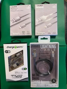 iPhone to USB Charger Data Cable iPhone 7 8 X XR XS 11 12 13 SE Pro Max BUNDLE - Picture 1 of 4