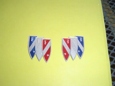 1965 BUICK SKYLARK GS GRAN SPORT HOOD ORNAMENT INSERTS (FRONT & REAR) EMBLEMS - Image 1 of 4