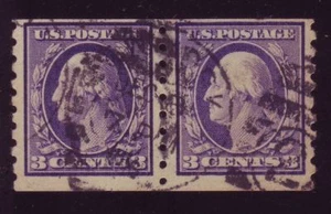 394 ( 3c Perf 8.5 Coil ) - PAIR w DUPLEX CANCEL - Scarce USED !! - Picture 1 of 1