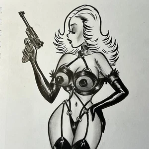 Sexy Mujer Fatal Pin-Up Niña Archie Cómics Arte Original Dibujo de Frank Forte - Imagen 1 de 2