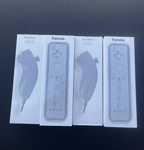 Set Of 2 Wii Remote & Nunchuk WHITE for Nintendo Wii - Picture 1 of 2