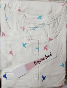 LENCERÍA SHADOWLINE Clearance $22 Talla Mediana Plaqueta Frt Camisa para Dormir al por menor $57 - Imagen 1 de 2