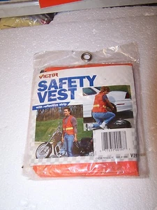 NIP new Victor V197 plastic safety orange safety vest with reflective strip - Picture 1 of 2