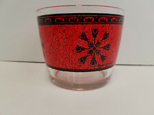 Mid Century Retro MCM Red Black Glass Ice Bucket Royal Kendal Barware