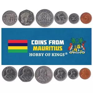 Mauritian 6 Coin Set 5 20 Cents 1/2 1 5 10 Rupees | Key | 2012 - 2010 - Picture 1 of 1