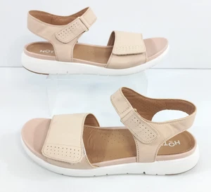 Hotter Saunter UK 7 Adjustable Strap Beige Blush Pink Comfort Shoes Sandals - Picture 1 of 11