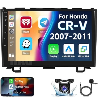 9'' Car Radio 2G+64G Carplay Android Auto Stereo GPS FM for Honda CRV 2007-2011 - Image 1 of 4