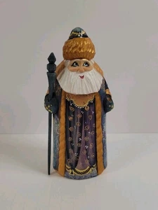 Russische handgeschnitzte hölzerne Santa Ded Moroz Figur 7" Vater Frost Weihnachten - Bild 1 von 6
