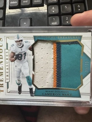 Cameron Wake 2018 Panini National Treasures Tremendous Treasures 25/25 GU Patch! - Image 1 of 2