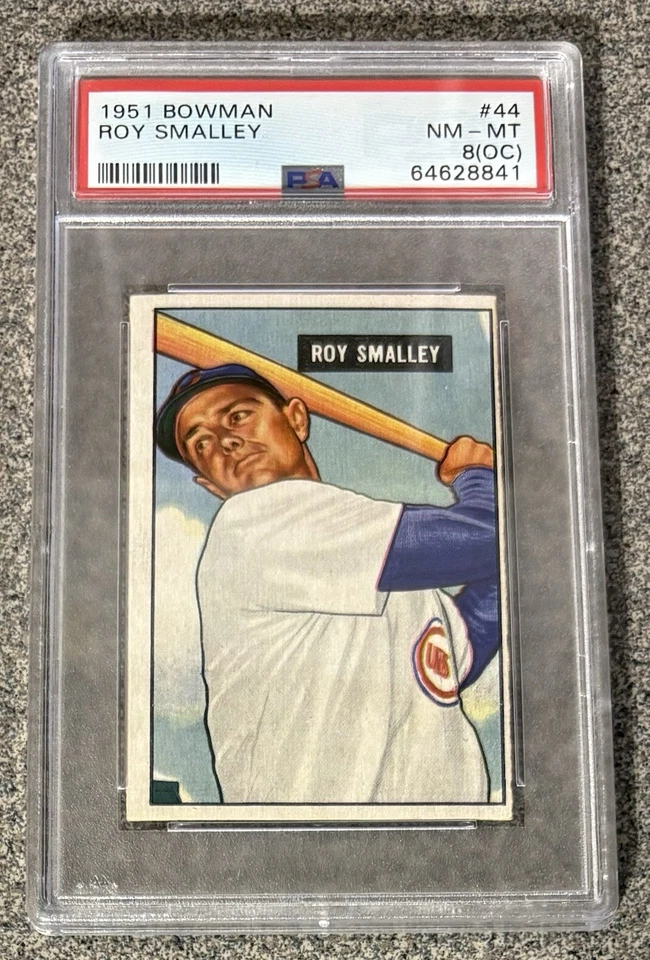 1951 Bowman #44 Roy Smalley Vintage Classificado PSA 8 (OC) Chicago Cubs - Imagem 1 de 2
