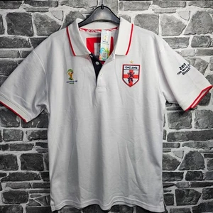 England FC World Cup 2014 Brazil Polo T Shirt Medium Official New With Tags - Picture 1 of 9